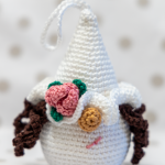 Bride Gnome with rose in her hat